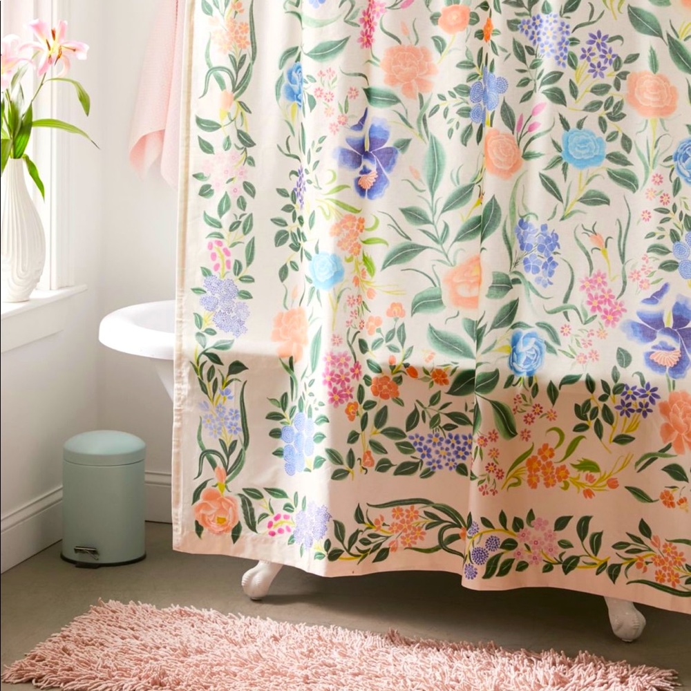 Urban outfitters floral shower curtain